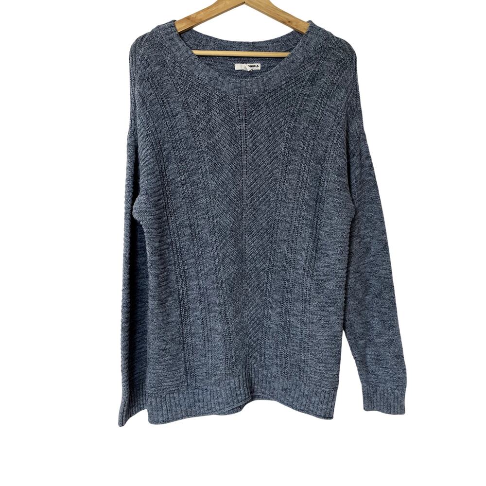 Sonoma blue knit oversized sweater women's size‎ large cotton blend warm winter